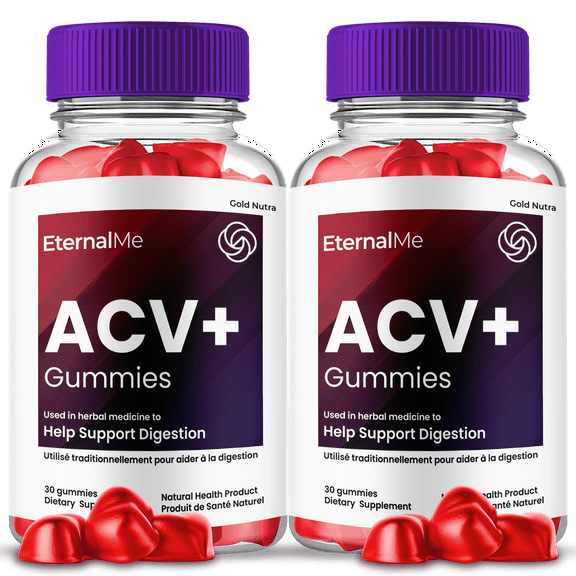 (2 Pack) EternalMe ACV Gummies, Apple Cider Vinegar, Max Strength, 2 Month Supply Dietary Supplement, Made in USA