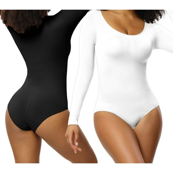 2 Pack Eternatastic Womens Bodysuit Shapewear for Tummy Control Seamless Sleeveless Tank Tops Body Shaper Lace Trimmed