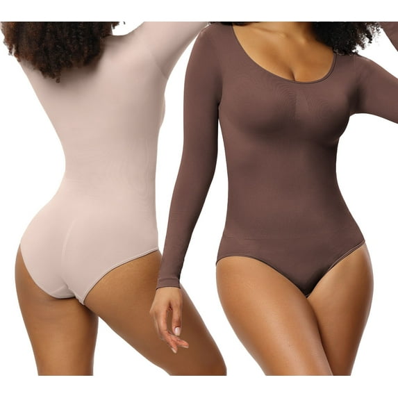 2 Pack Eternatastic Womens Bodysuit Shapewear for Tummy Control Seamless Sleeveless Tank Tops Body Shaper Lace Trimmed