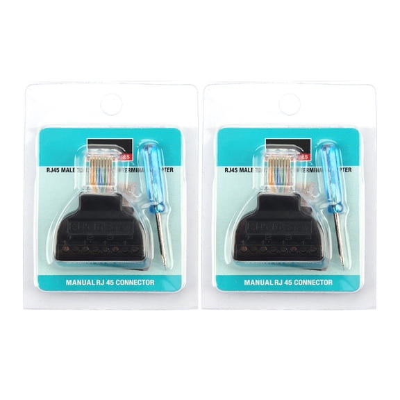 2-Pack Ethernet Plug to 8 Pin CCTV Converter RJ45 to AV Screw Terminal Adapter Bienvenido