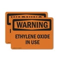 thumbnail image 1 of (2 Pack) Ethylene Oxide In Use OSHA Warning Sign 18 Inch X 12 Inch Indoor / Outdoor Rust-Free Aluminum Metal Signs for Workplace, Workshop, and Construction Site, Made in the USA, 1 of 8