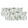 thumbnail image 1 of 2 Pack Eucalyptus Leaves Valance for Window Sage Green Leaf Summer Farmhouses Kitchen Valance Rod Pocket Short Curtain Topper Decorative Window Treatment for Living Room Bedroom 60"x18", 1 of 9