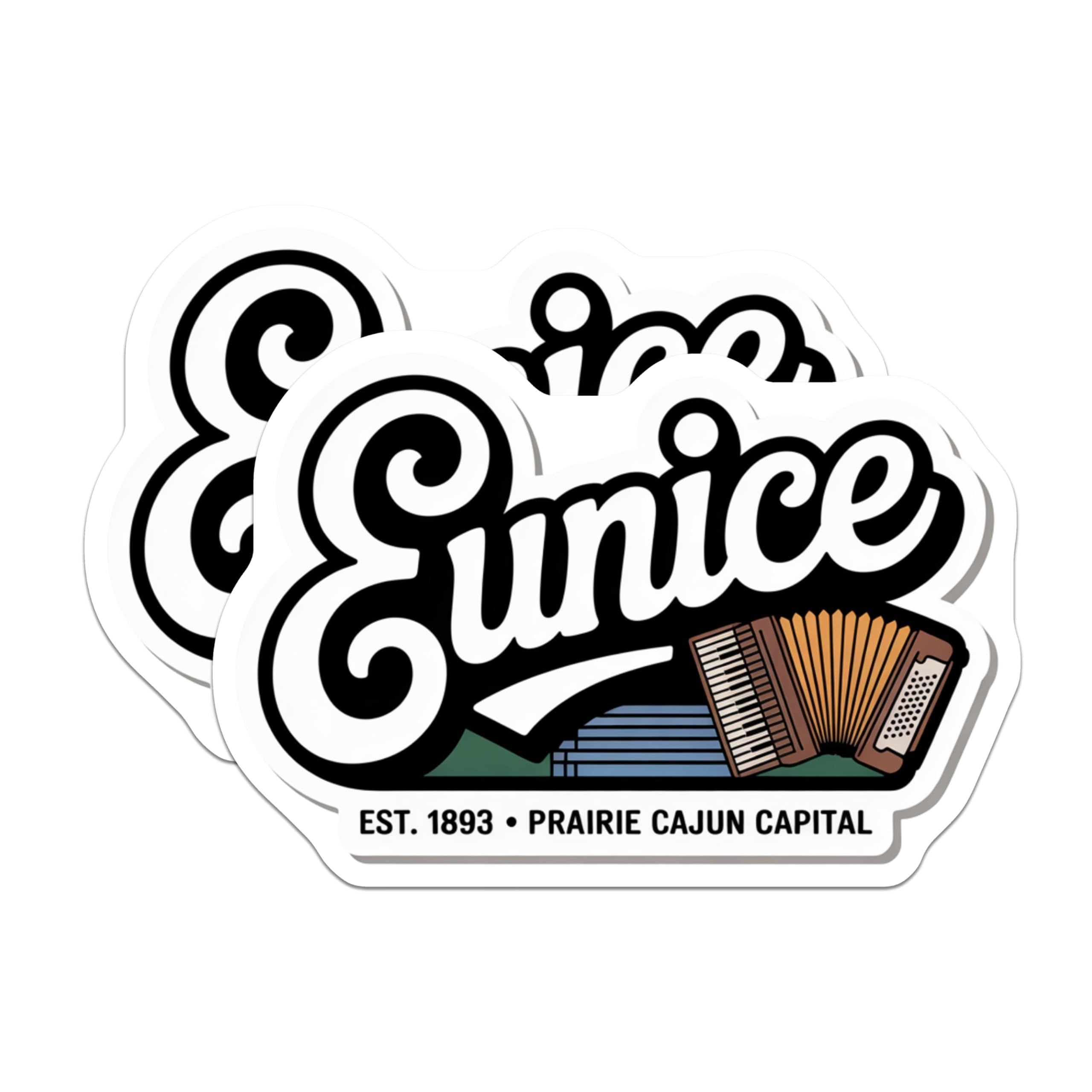 (2 Pack) Eunice Louisiana Stickers - Prairie Cajun Capital - Accordion ...