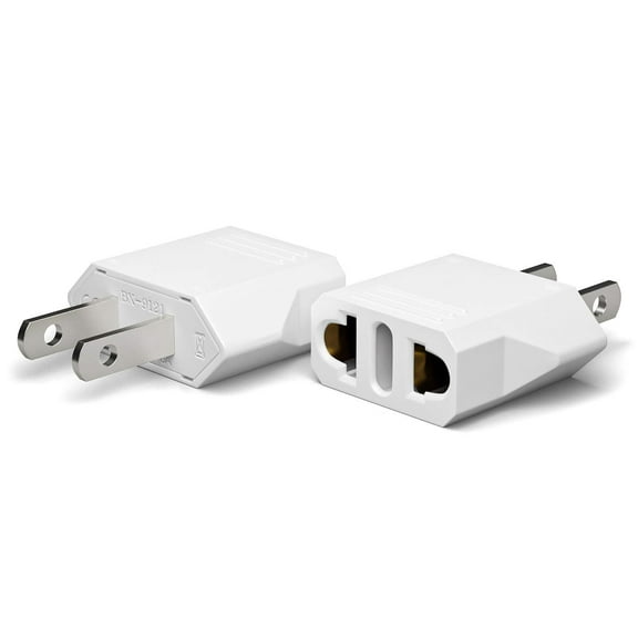 2 Pack Europe to US Plug Adapter, European to USA Adapter, American Outlet Plug Adapter, EU to US Adapter, Europe to USA Travel Plug Converter(NO.3004)