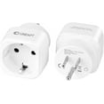 thumbnail image 1 of [2-Pack] Europe to US Plug Adapter, Unidapt EU to US Plug Adapter, Travel from European to American Outlet Adapters, Plug Converter German French Spanish to USA Canada Mexico Outlets - Type B, 1 of 5