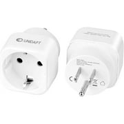 [2-Pack] Europe to US Plug Adapter, Unidapt EU to US Plug Adapter, Travel from European to American Outlet Adapters, Plug Converter German French Spanish to USA Canada Mexico Outlets - Type B
