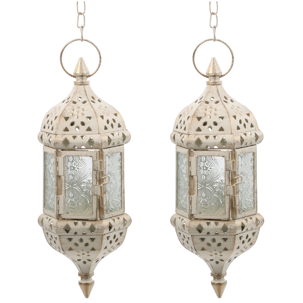 2 Pack European Style Wrought Iron Candle Holder Home Decor Lantern