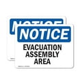 thumbnail image 1 of (2 Pack) Evacuation Assembly Area OSHA Notice Sign 18 Inch X 12 Inch Vinyl Label Decal Sticker Weather Resistant, UV Protected for Workplace, Business, and Construction Site, Made in, 1 of 6