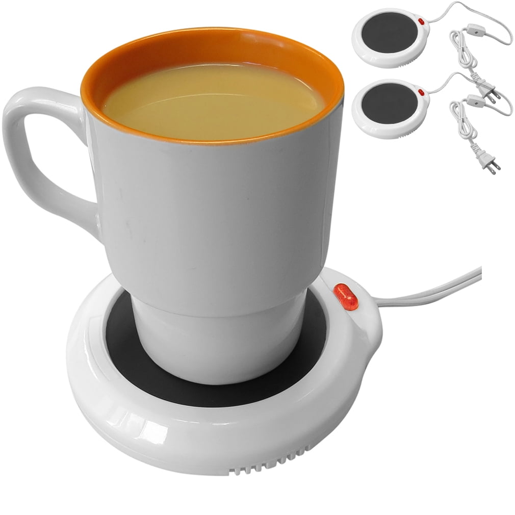 Home-X Mug Warmer, Desktop Heated Coffee & Tea - Candle & Wax Warmer Silver