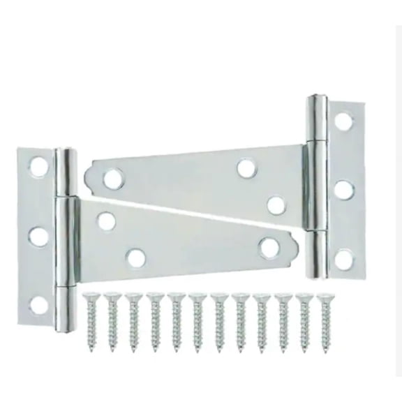 2 Pack Everbilt 3 in. Zinc Plated Steel Tee Hinges Cabinet Door Gate Hardware
