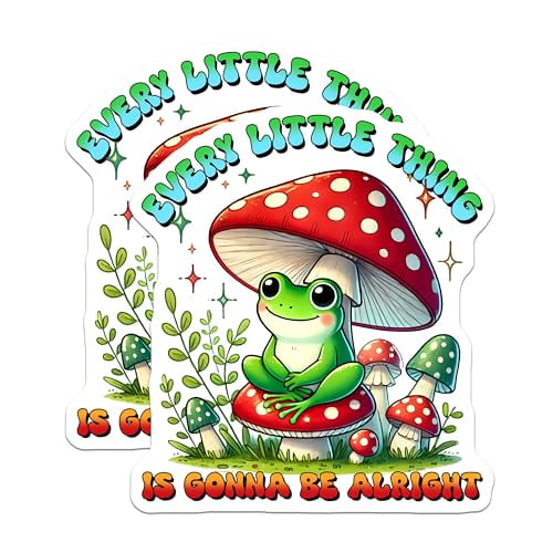 (2 Pack) Every Little Thing Frog Magnets - Cute Frog Mushroom - Whimsical Animal - Fun Inspirational - 5" On Longest Side - for Cars, Fridges, Toolboxes - Made in USA - MAG3718