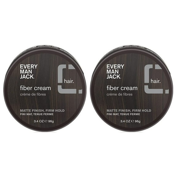 Every Man Jack Matte Finish Hair Styling Fiber Cream for Men, Naturally Derived, 3.4 oz(Pack of 2 )