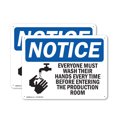 thumbnail image 1 of (2 Pack) Everyone Must Wash Their Hands OSHA Notice Sign 10 Inch X 7 Inch Plastic Sign, Weather Resistant, UV Protected for Workplace, Business, and Construction Site, Made in the USA, 1 of 8