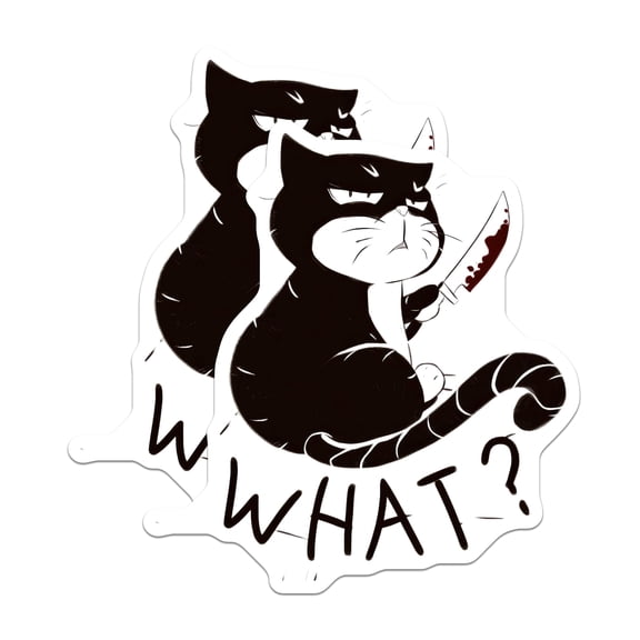 (2 Pack) Evil Cat Magnets - Funny Cat Meme - Sarcastic Cat Decor - 5" On Longest Side - Premium Magnet - for Cars, Refrigerators, Toolboxes, Lockers - Made in USA - MAG14674