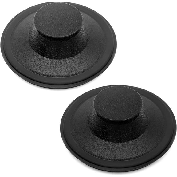 (2 Pack) Exact Replacement for InSinkErator STP-PL/STPPL Black Rubber Sink Stopper for Garbage Disposal Compatible with Standard 3-1/2" Drains from Kohler, Waste King, Whirlpool, and More