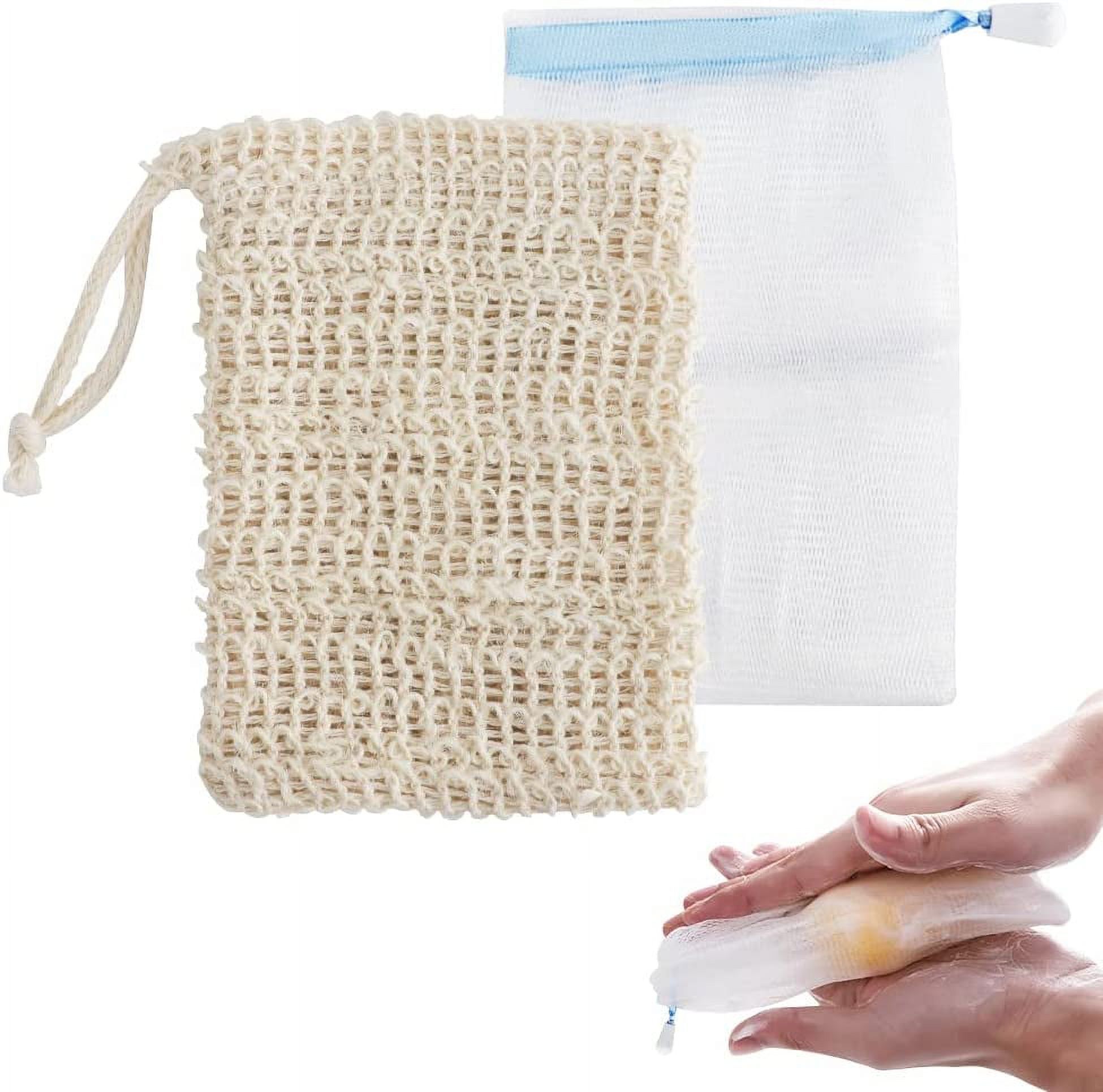 2 Pack Exfoliating Mesh Soap Saver Pouch Bag Sack, Handmade Soap