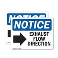 thumbnail image 1 of (2 Pack) Exhaust Flow Direction [Right Arrow] Sign, 1 of 7