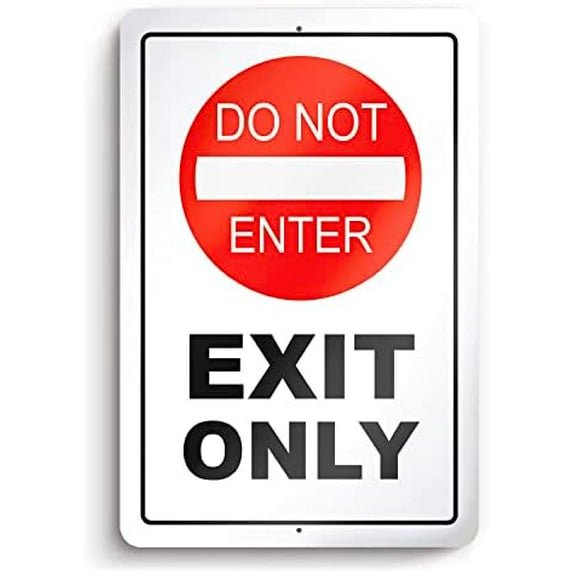 2 Pack Exit Only Do Not Enter Sign - 8x12 Do Not Enter Exit Only - Not an Entrance Sign One Way Sign - Do Not Enter Signs Outdoor Exit Only Sign - Exit Sign