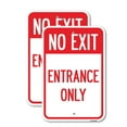 thumbnail image 1 of (2 Pack) No Exit Entrance Only | 18" X 24" Heavy-Gauge Aluminum Sign | Rust Free Aluminum, Weather Resistant, Waterproof, Fade Resistant, 2 Pre-drilled Holes, 1 of 4