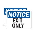 thumbnail image 1 of (2 Pack) Exit Only OSHA Notice Sign 24 Inch X 18 Inch Indoor / Outdoor Rust-Free Aluminum Metal Signs for Workplace, Workshop, and Construction Site, Made in the USA, 1 of 8