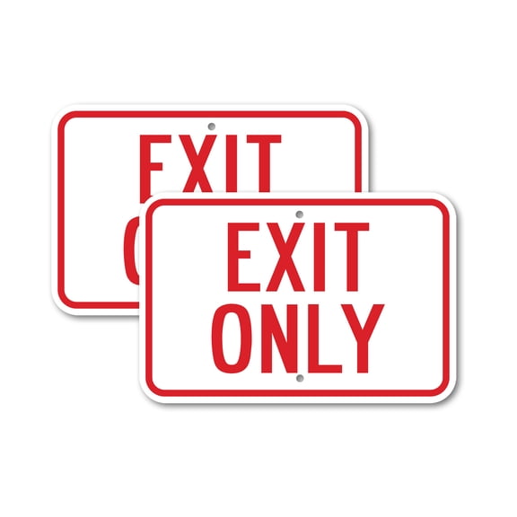 (2 Pack) Exit Only | 12" X 18" Heavy-Gauge Aluminum Sign | Rust Free Aluminum, Weather Resistant, Waterproof, Fade Resistant, 2 Pre-drilled Holes