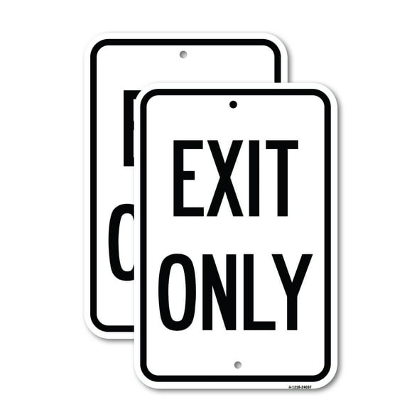(2 Pack) Exit Only 2 | 18" X 24" Heavy-Gauge Aluminum Sign | Rust Free Aluminum, Weather Resistant, Waterproof, Fade Resistant, 2 Pre-drilled Holes