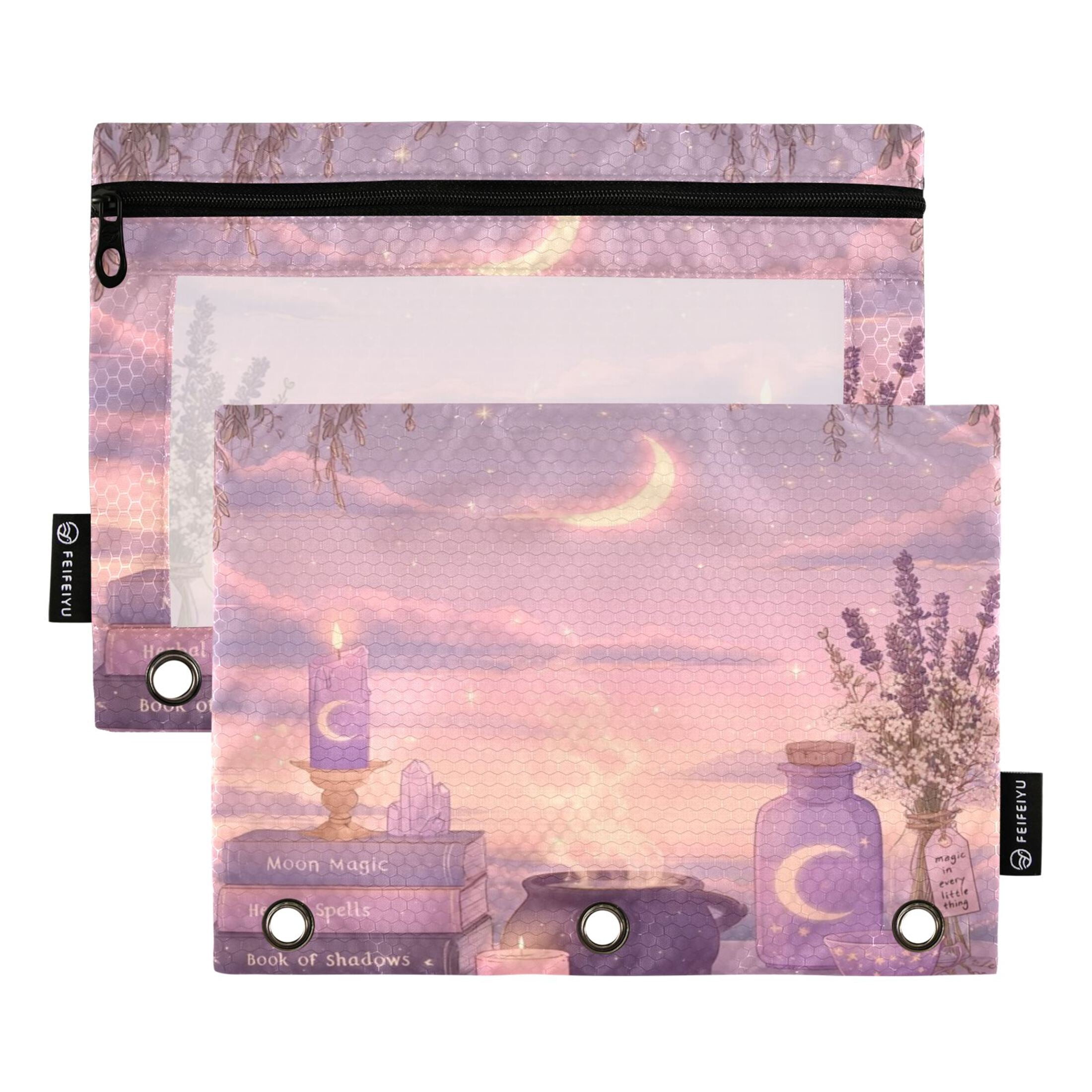 2 Pack Expandable Flip Folders with Clear PVC Window Binder Pouches 3 ...