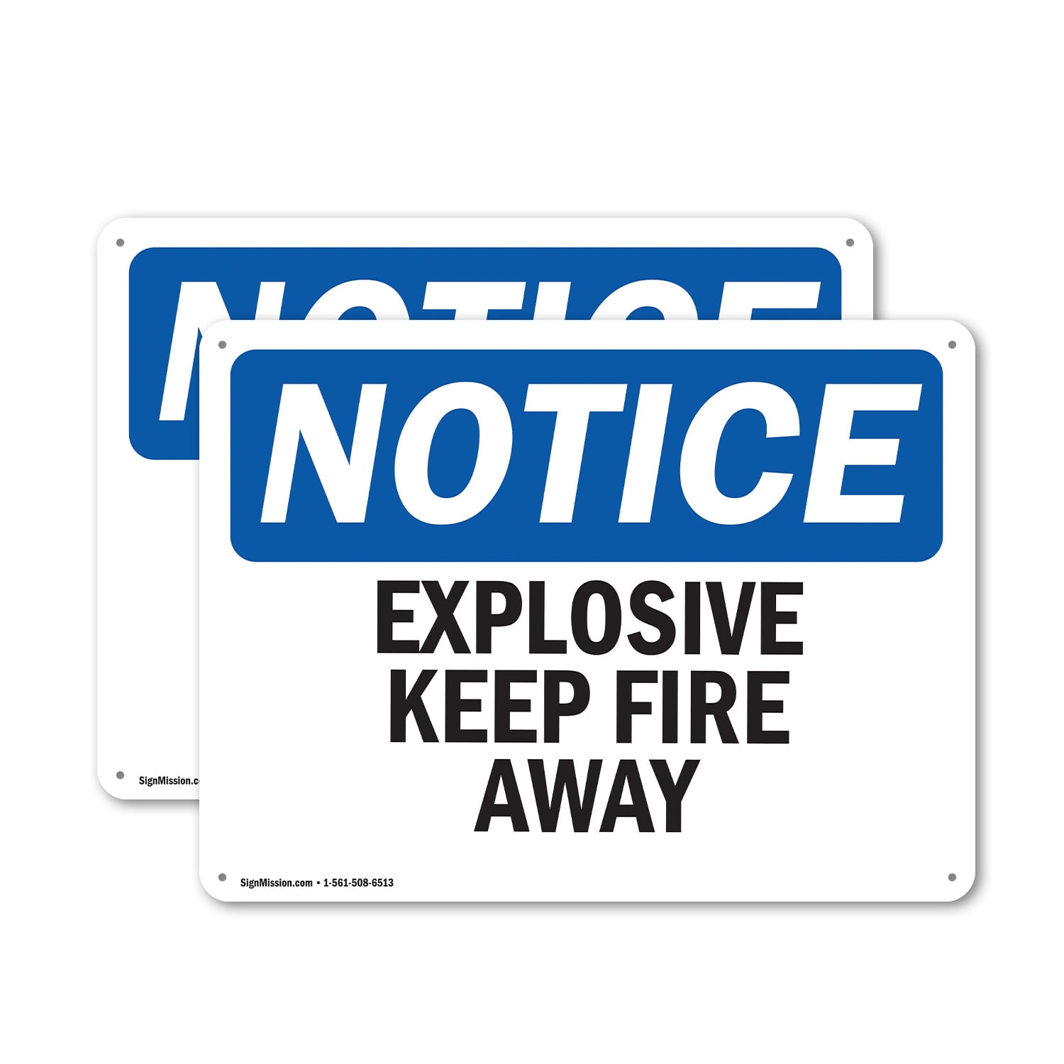 (2 Pack) Explosives Keep Fire Away OSHA Notice Sign 18 Inch X 12 Inch ...