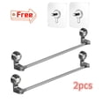 thumbnail image 1 of 2 Pack Extendable 18-30 inch Suction Cup Towel Bar,Bath Shower Towel Holder Shower Door Adhesive Towel Bar Suction Towel Rack (Suction Cup, Brushed Nicke,with 2 Hooks), 1 of 8