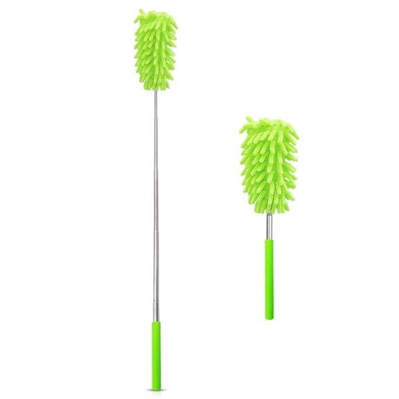 2 Pack Extendable Microfiber Feather Duster for Cleaning, Washable Dusters, Up To 30 Inch Reachable, Wet and Dry Use Cleaning Tools for Car, Ceiling Fan, Window, Furniture, Office