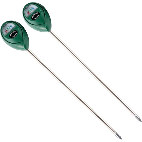 2 Pack Extended Long Probe Soil Moisture Meter Water Sensor Hygrometer Green Indoor Outdoor Plant Care