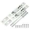 thumbnail image 1 of 2 Pack Extension Flush Bolt with Rod, 6 Inch Stainless Steel Door Flush Bolt Latch Concealed Security Door Lock for Double Doors, Silver, 1 of 6