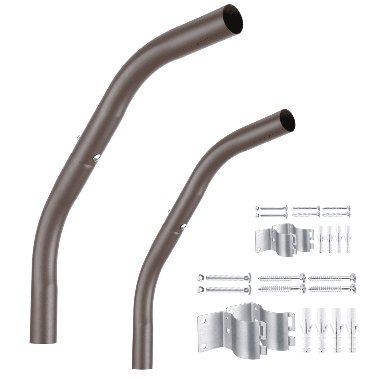 2 Pack Extension Mounting Arm for Outdoor Barnlight, Area Light Mounting Pole, Iron Housing, Anti-Rust, Brown