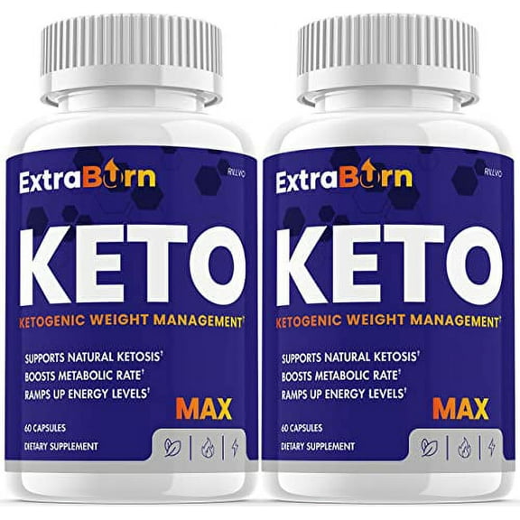 (2 Pack) Extra Burn Keto Pills, Advanced Ketogenic Formula (120 Capsules)