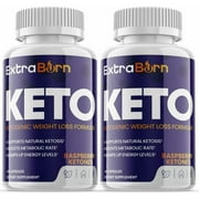 (2 Pack) Extra Burn Keto - Supplement for Weight Loss - Energy & Focus Boosting Dietary Supplements for Weight Management & Metabolism - Advanced Fat Burn Raspberry Ketones Pills - 120 Capsules