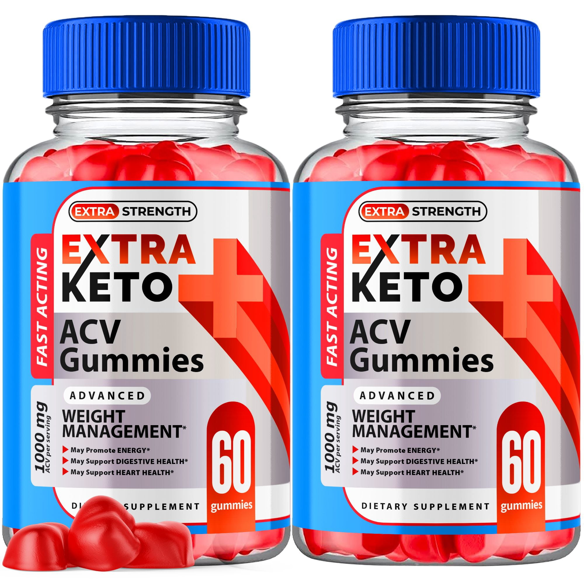 (2 Pack) Extra Keto ACV Gummies - Apple Cider Vinegar Supplement for Weight Loss - Energy & Focus Boosting Dietary Supplements for Weight Management & Metabolism - Fat Burn - 120 Gummies