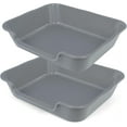 thumbnail image 1 of 2 Pack of Extra Large Cat Litter Box (ABS Material), Low Entry Senior Litter Pen for Geriatric Kitty Big Cats, Jumbo Pet Safe Litter Boxes Tray for Indoor Pets Potty (Gray, 24" L x 20" W), 1 of 8