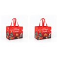 thumbnail image 1 of 2 Pack Extra Large Christmas Gift Bags, Non-Woven Tote Bags with Handles, Reusable Holiday Shopping and Gift Packaging Bags, Hot Pink, 1 of 7