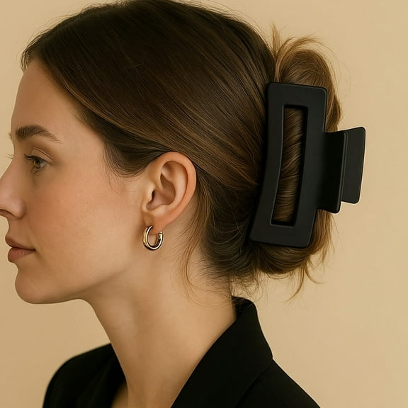 2-Pack Extra-Large Hair Claw Clips for Women – 4-Inch Matte Non-Slip Clamps for Thick, Wavy, Curly & Fine Hair, Durable Everyday & Travel Accessories