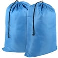 thumbnail image 1 of 2 Pack of Extra Large Heavy Duty Washable and Reusable Unisex Solid Color Drawstring Laundry Bags for Storing Dirty Clothes at Home, College Dorm, Gym and Travel in Blue, 1 of 4