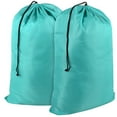 thumbnail image 1 of 2 Pack of Extra Large Heavy Duty Washable and Reusable Unisex Solid Color Drawstring Laundry Bags for Storing Dirty Clothes at Home, College Dorm, Gym and Travel in Turquoise, 1 of 4