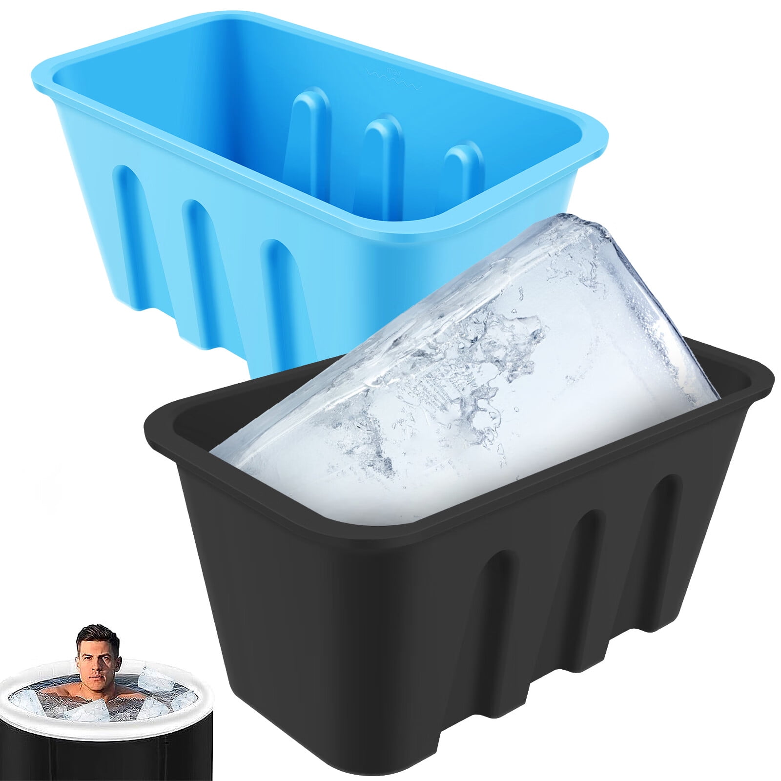 2 Pack Extra Large Ice Block Molds 8lb Reusable Reinforced Silicone Ice