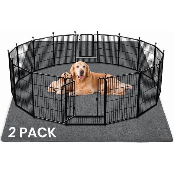 2 Pack Extra Large Washable Pee Pads for Dogs 72"x72" Reusable Dog Mat for Floor Non-Slip Waterproof Pee Pads for Dogs Fast Absorbent Pet Whelping Pads Puppy Playpen Mat for Incontinence, Housebreak
