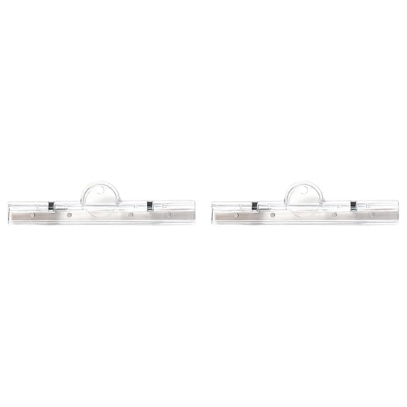 2 Pack Extra Strong Magnetic Clips | Oimcto 4-In-1 Transparent Paper Clamps with Magnets, Hanging Hole & Label Slot for Fridge & Whiteboard