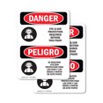 thumbnail image 1 of (2 Pack) Eye And Ear Protection Required Bilingual OSHA Danger Sign, 1 of 7