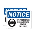 thumbnail image 1 of (2 Pack) Eye Protection Recommended Beyond OSHA Notice Sign 24 Inch X 18 Inch Plastic Sign, Weather Resistant, UV Protected for Workplace, Business, and Construction Site, Made in the, 1 of 8