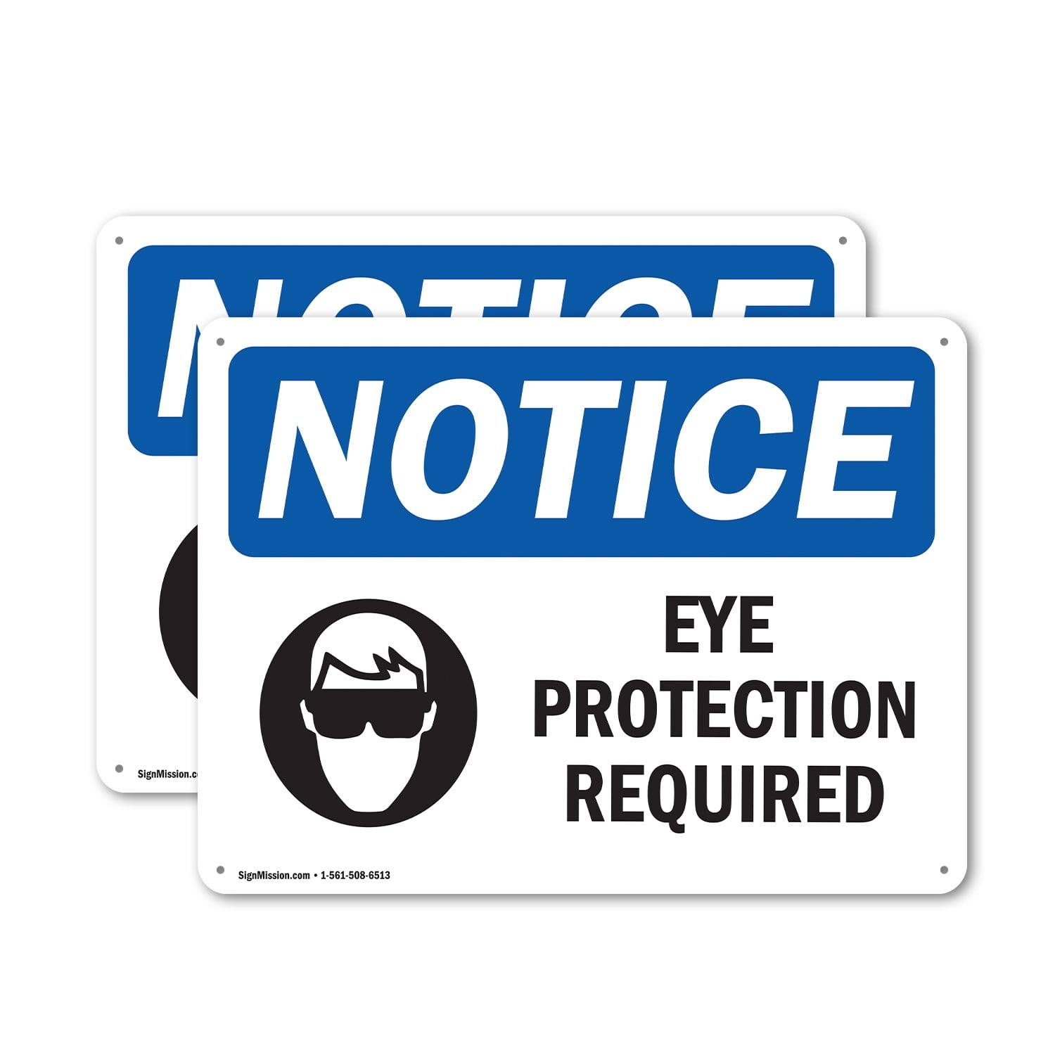 (2 Pack) Eye Protection Required OSHA Notice Sign 18 Inch X 12 Inch ...