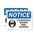 thumbnail image 1 of (2 Pack) Eye Protection Required When Soldering OSHA Notice Sign 24 Inch X 18 Inch Plastic Sign, Weather Resistant, UV Protected for Workplace, Business, and Construction Site, Made in, 1 of 8