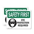 thumbnail image 1 of (2 Pack) Eye Protection Required With Symbol OSHA Safety First Sign 10 Inch X 7 Inch Indoor / Outdoor Rust-Free Aluminum Metal Signs for Workplace, Workshop, and Construction Site, Made, 1 of 8