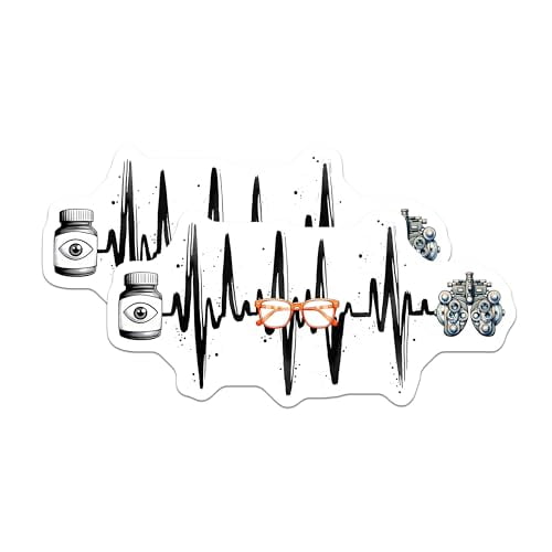 (2 Pack) Eye Test Magnets - Heartbeat Design - 5" On Longest Side - for Cars, Fridges, Toolboxes - Made in USA - MAG8082